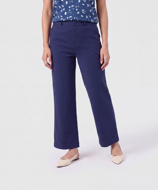 Pantal&oacute;n Recto De Tiro Alto Para Mujer image number null