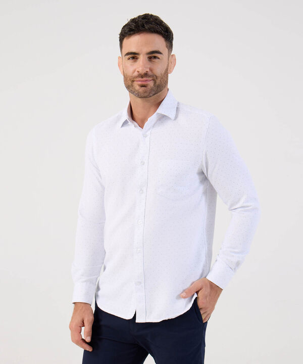 Camisa De Manga Larga Con Microestampado Para Hombre image number null