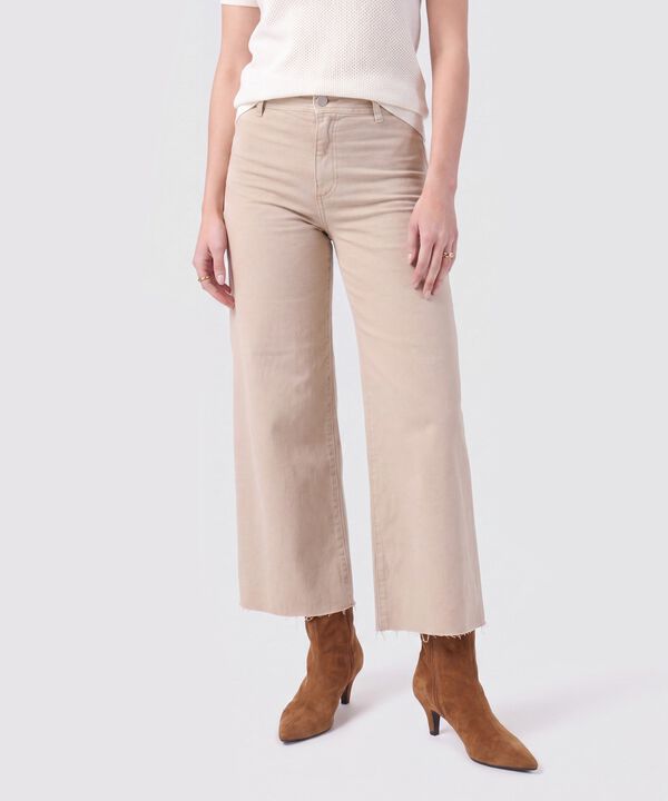 Jean Culotte De Tiro Alto Con Ruedo Desflecado image number null