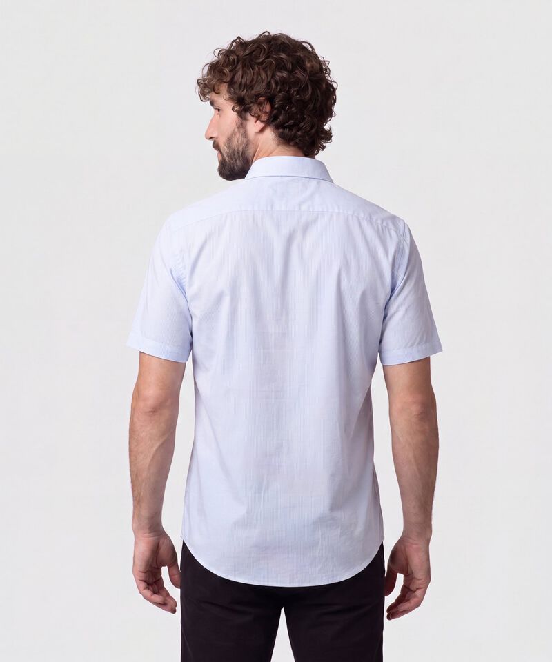 Camisa Manga Corta Con Microtextura Hombre