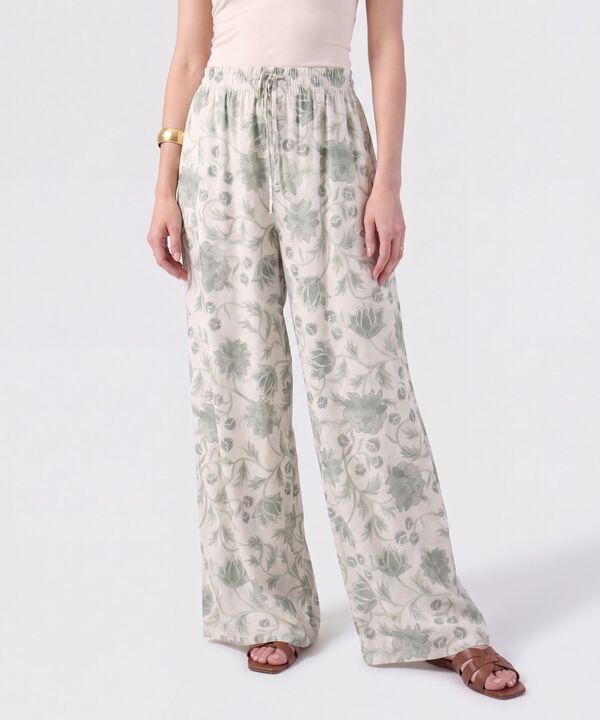 Pantal&oacute;n Fluido Con El&aacute;stico Para Mujer image number null