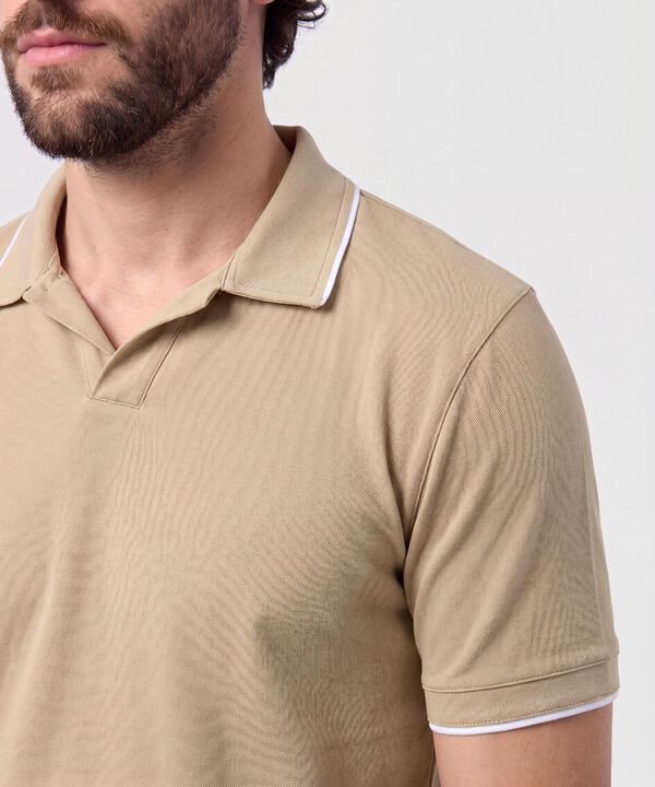 Polo Con Cuello Sin Botones Hombre