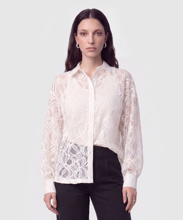 Camisa en Encaje con Transparencia Para Mujer image number null