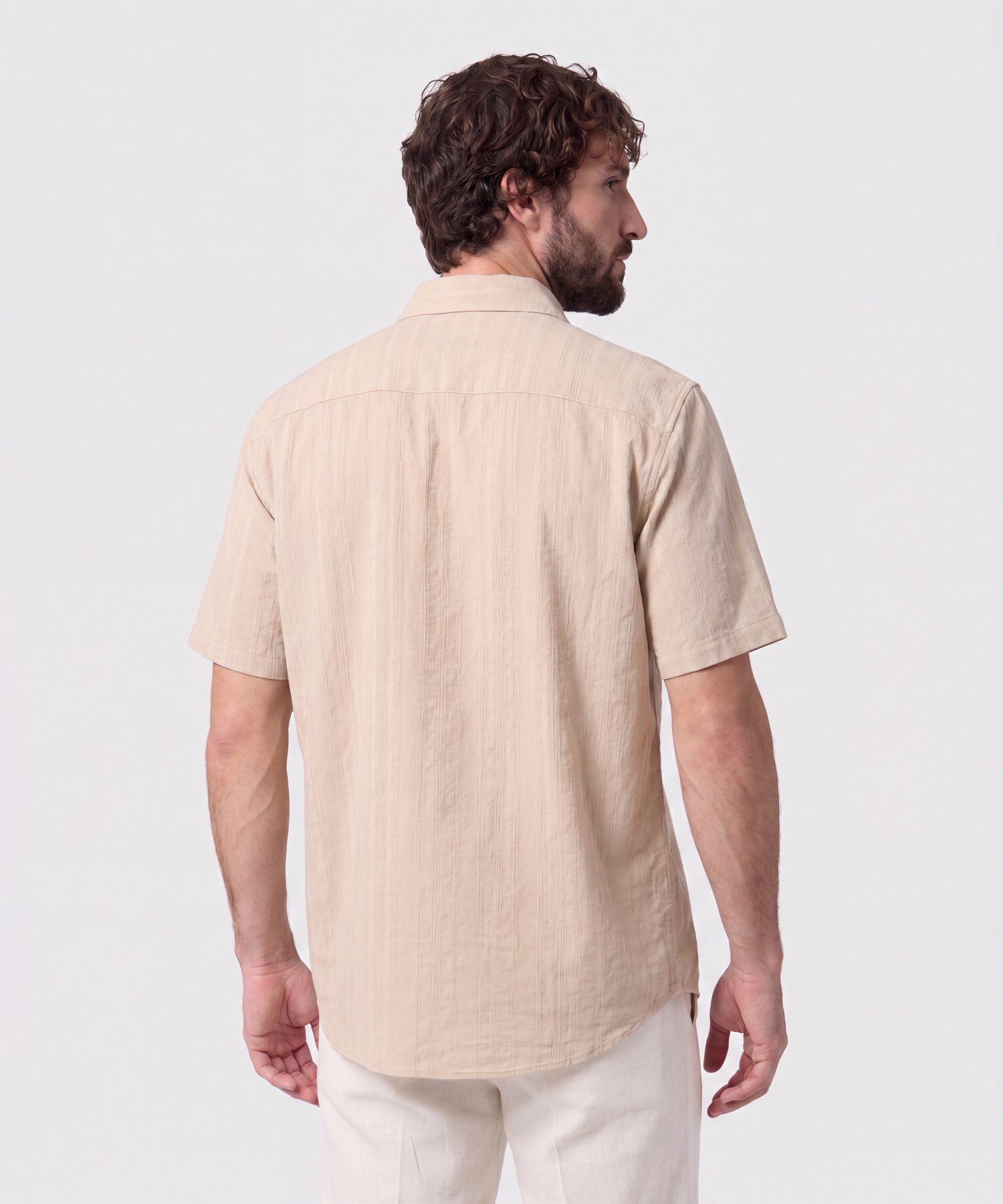 Camisa Manga Corta Texturizada Para Hombre