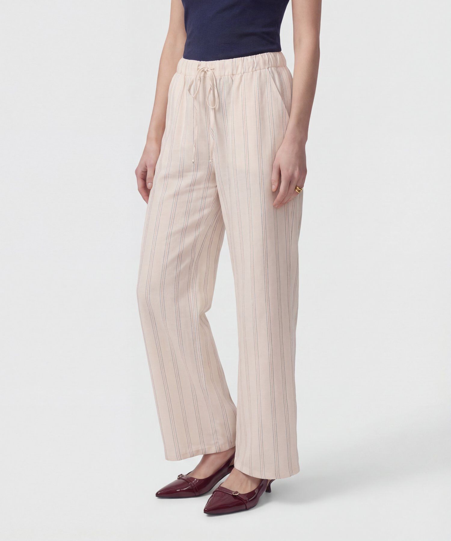 Pantal&oacute;n Wide Leg Con Cord&oacute;n Para Mujer