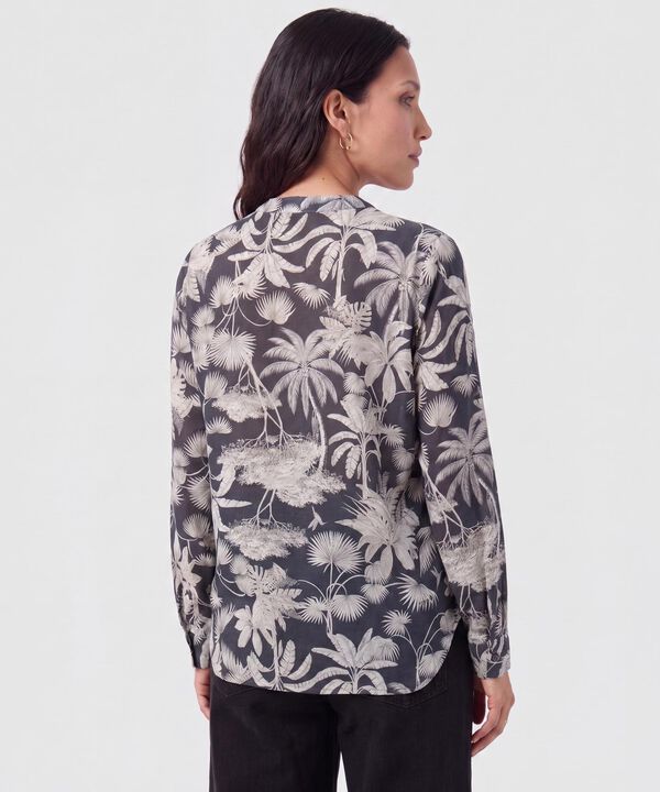 Blusa Manga Larga Con Botones Para Mujer