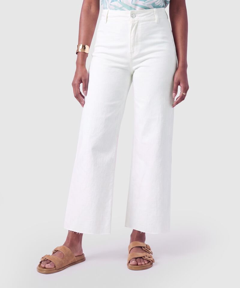 Jeans Culotte De Tiro Alto Mujer