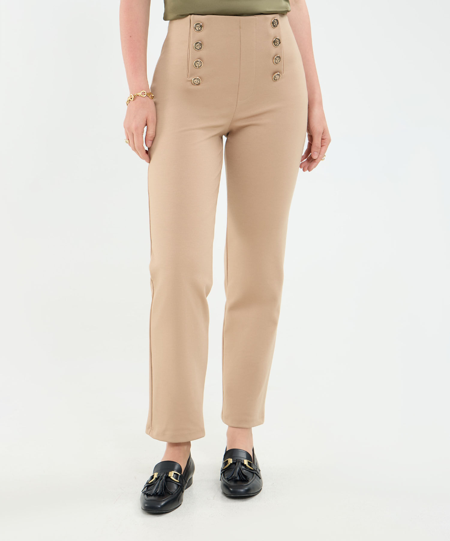 Leggins con botones en frente para mujer