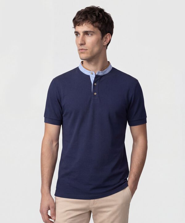Polo Con Cuello Neru Y Pechera Hombre image number null