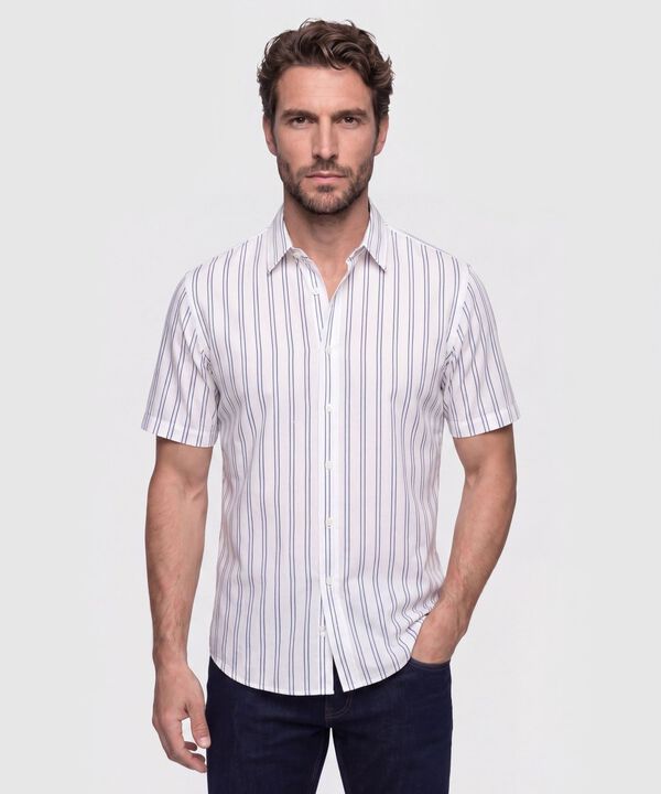 Camisa Manga Corta a Rayas para Hombre image number null