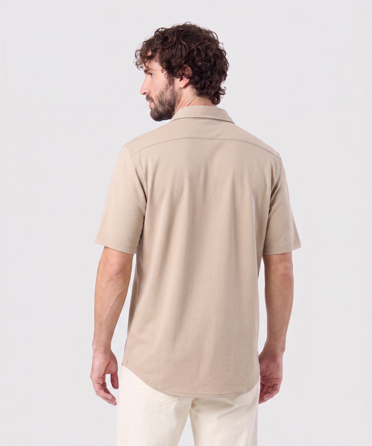 Camisa Manga Corta Con Bolsillo Para Hombre