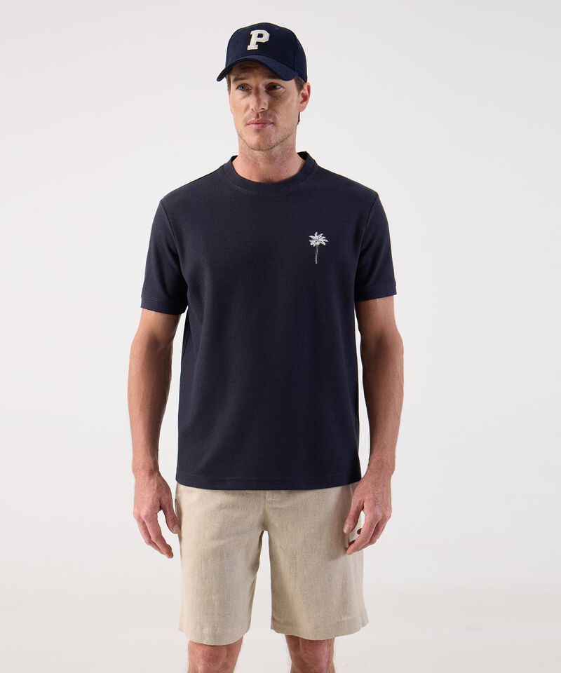 Camiseta Cl&aacute;sica con Detalle Bordado Para Hombre