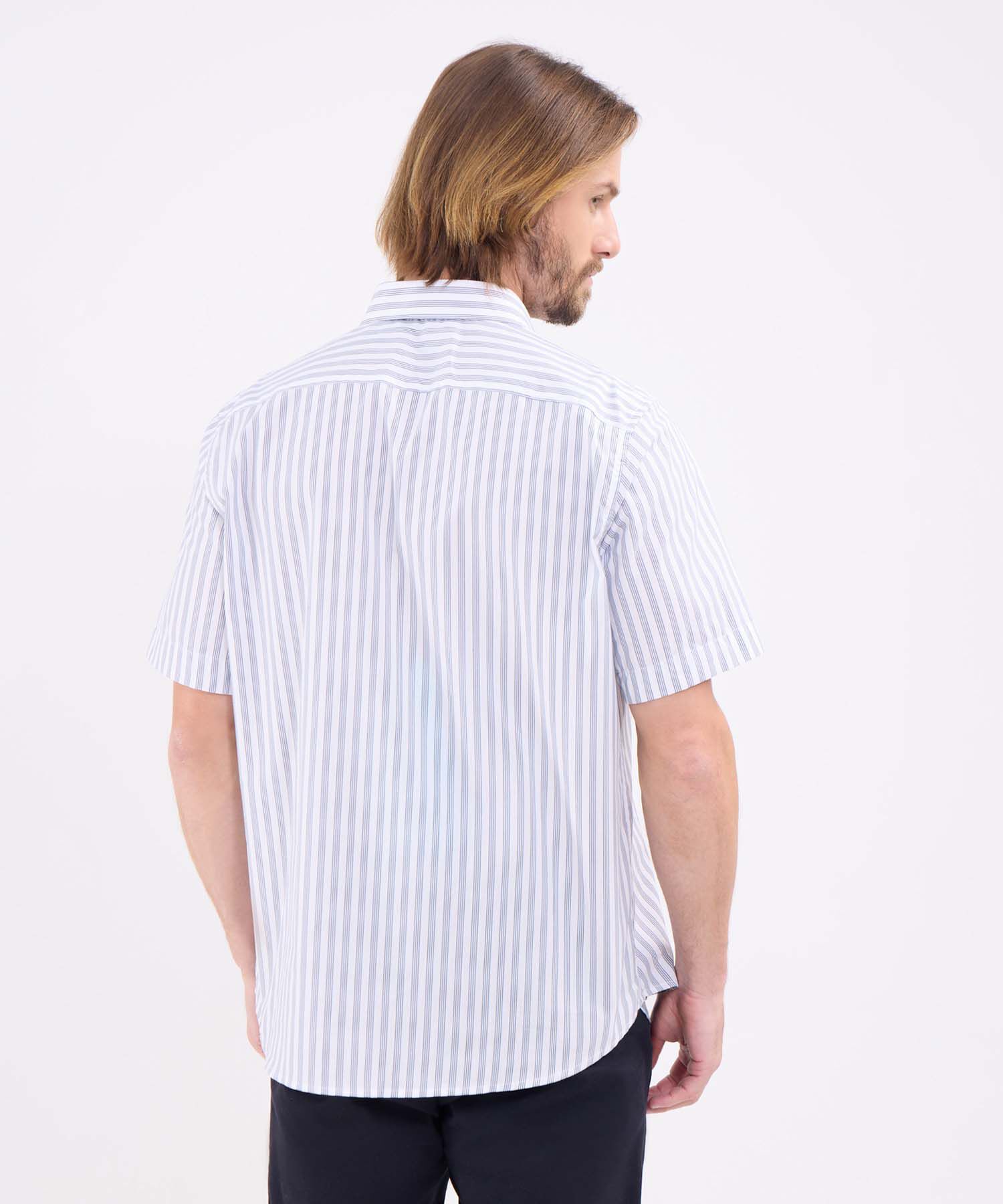 Camisa manga corta prete&ntilde;ida fit regular para hombre