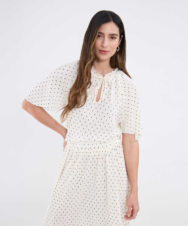 Blusa Estampada Manga Globo