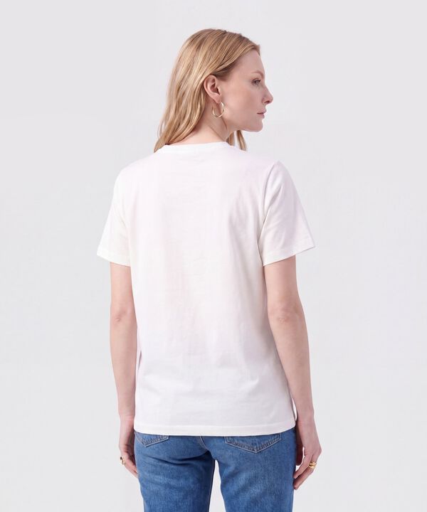 Camiseta B&aacute;sica Con Estampado Metalizado Para Mujer