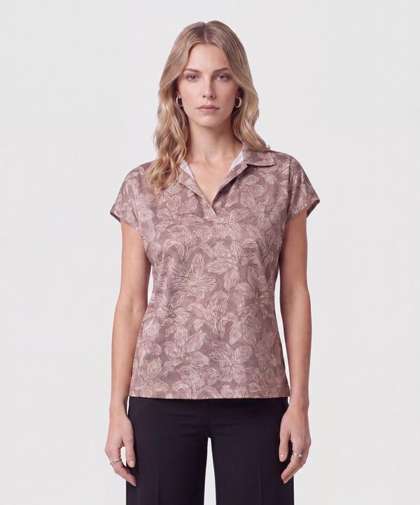 Blusa Cuello Camisero Manga Corta Para Mujer image number null