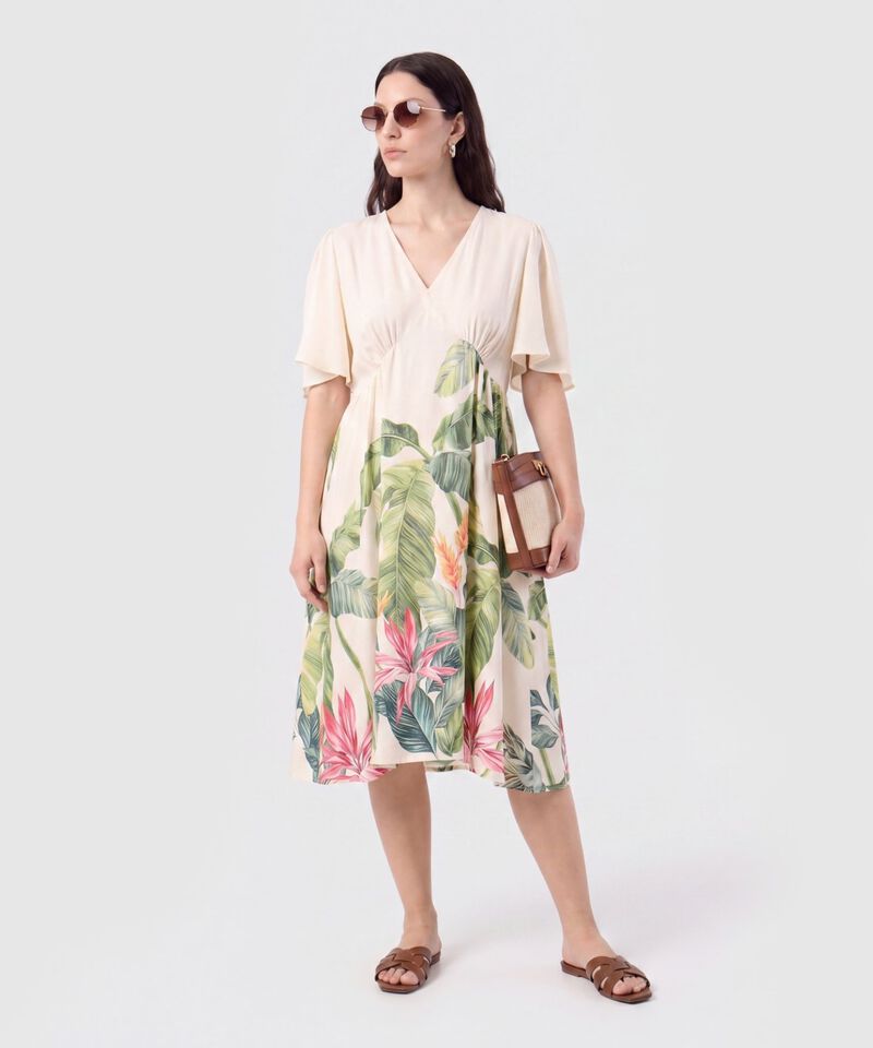 Vestido Escote en V con Prenses para Mujer