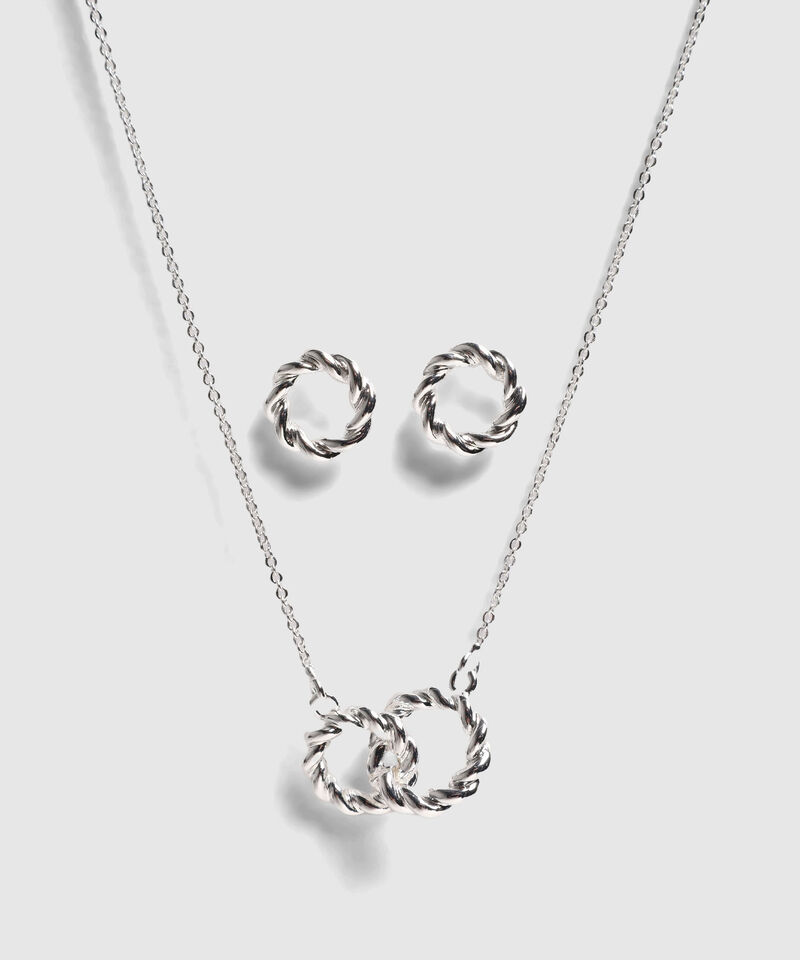Set De Collar Y Aretes Trenzados Para Mujer