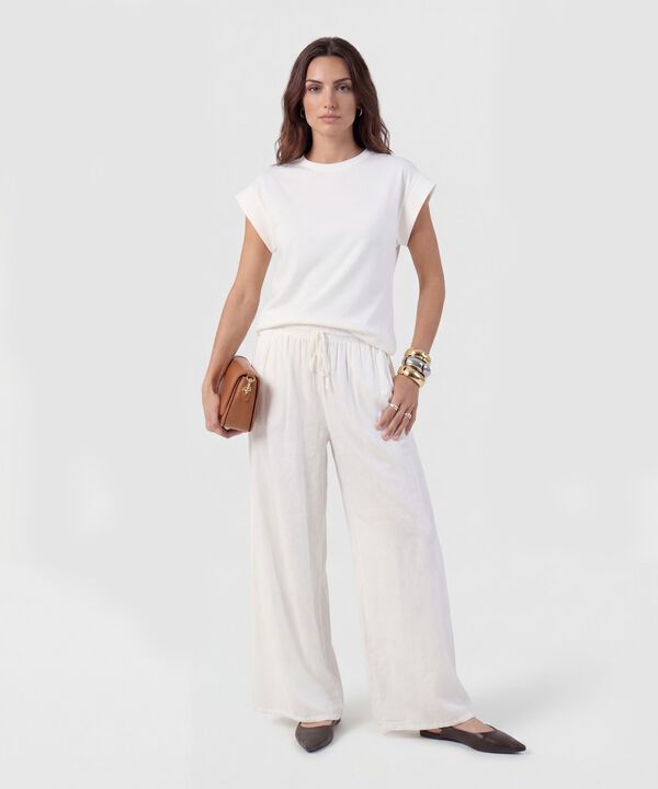 Pantal&oacute;n Fluido Con Pretina El&aacute;stica Para Mujer