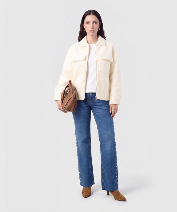 Jeans Para Mujer Con Apliques Laterales