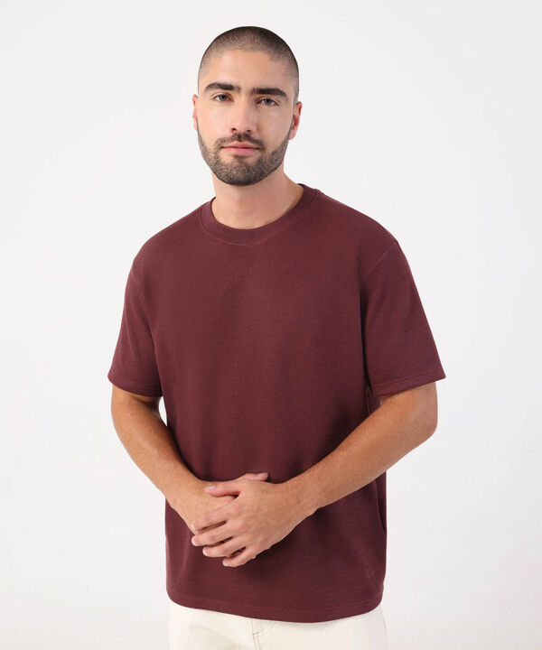 Camiseta Texturizada De Cuello Redondo Para Hombre image number null