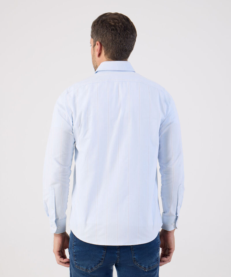 Camisa Manga Larga Con Bolsillo Para Hombre
