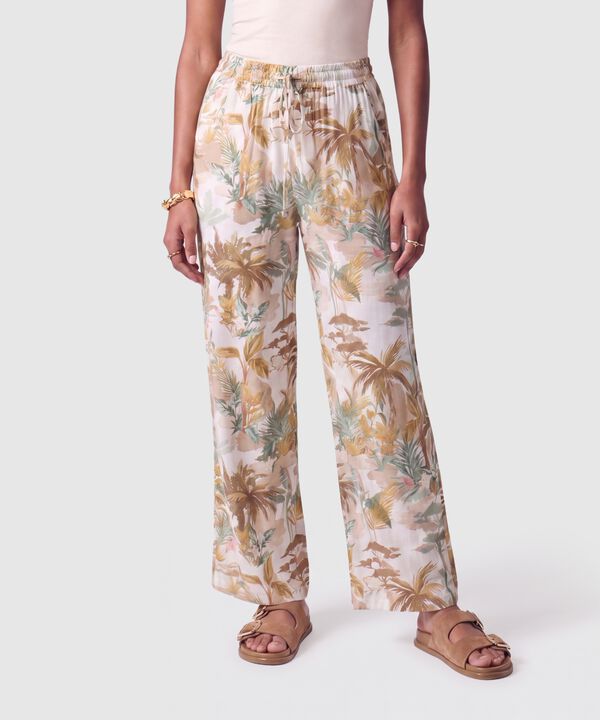 Pantal&oacute;n Fluido Estampado Para Mujer image number null