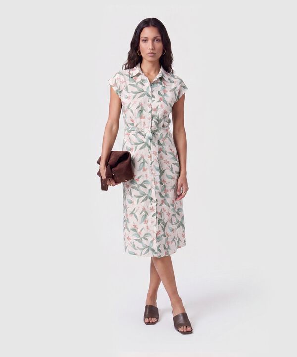 Vestido Camisero Ajustable Para Mujer image number null
