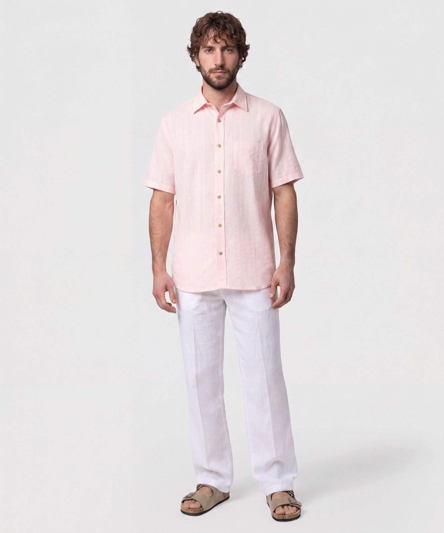 Camisa Manga Corta Texturizada Para Hombre
