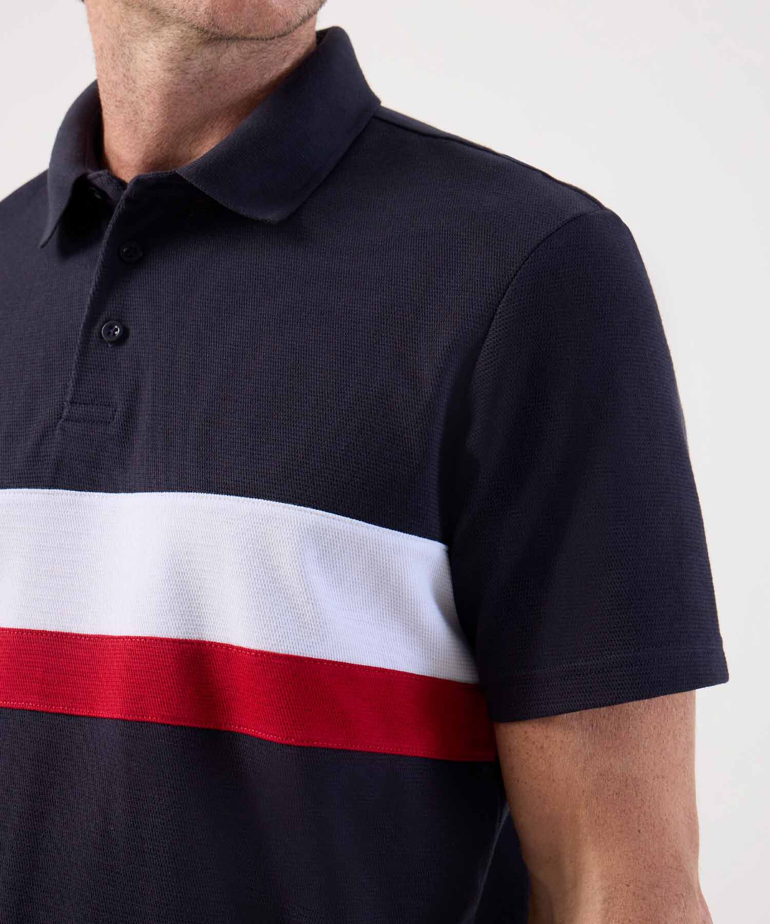 Polo Deportivo de Algod&oacute;n con Banda Horizontal Para Hombre