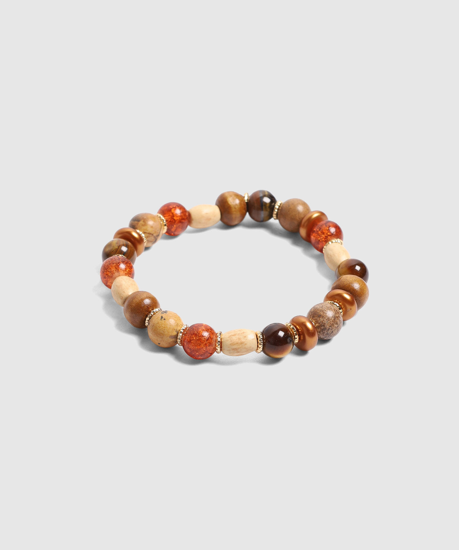 Pulsera El&aacute;stica De Cuentas Org&aacute;nicas Mujer