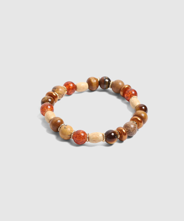 Pulsera El&aacute;stica De Cuentas Org&aacute;nicas Mujer