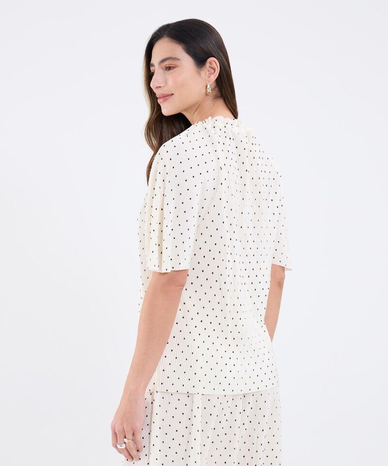 Blusa Estampada Manga Globo