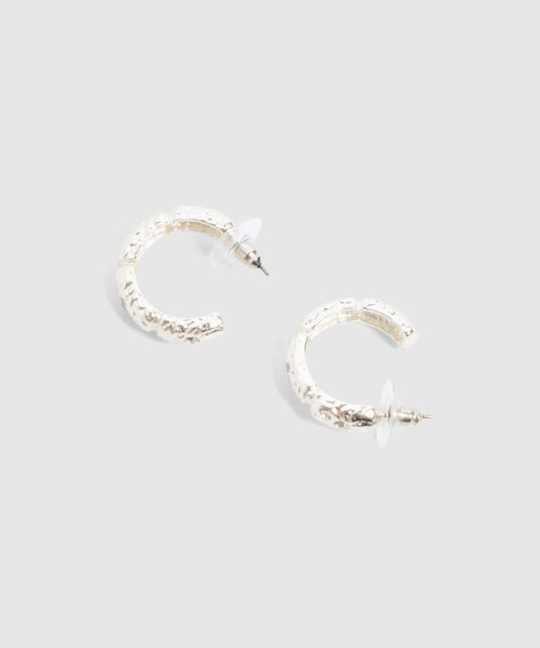 Aretes Argollas Texturizadas Para Mujer image number null