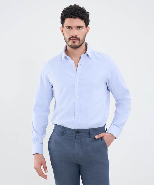 Camisa Manga Larga Dise&ntilde;o Cl&aacute;sico Para Hombre image number null