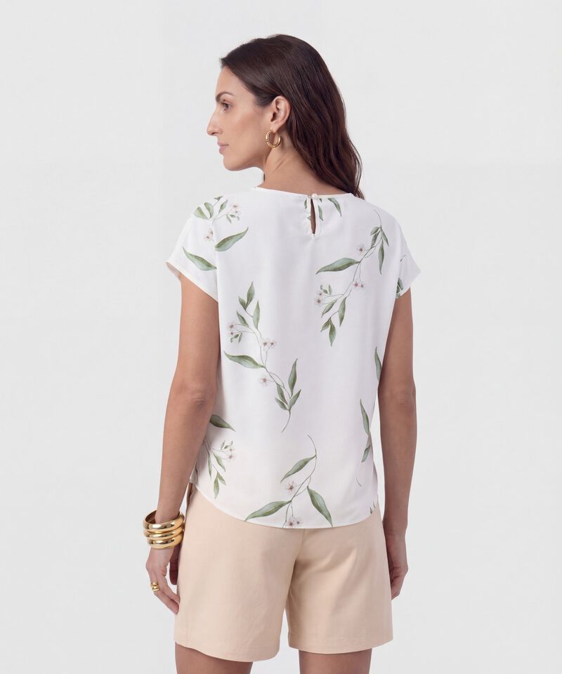 Blusa De Manga Casquillo Para Mujer