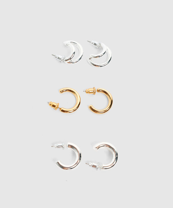Set Aretes x3 Argollas para Mujer image number null