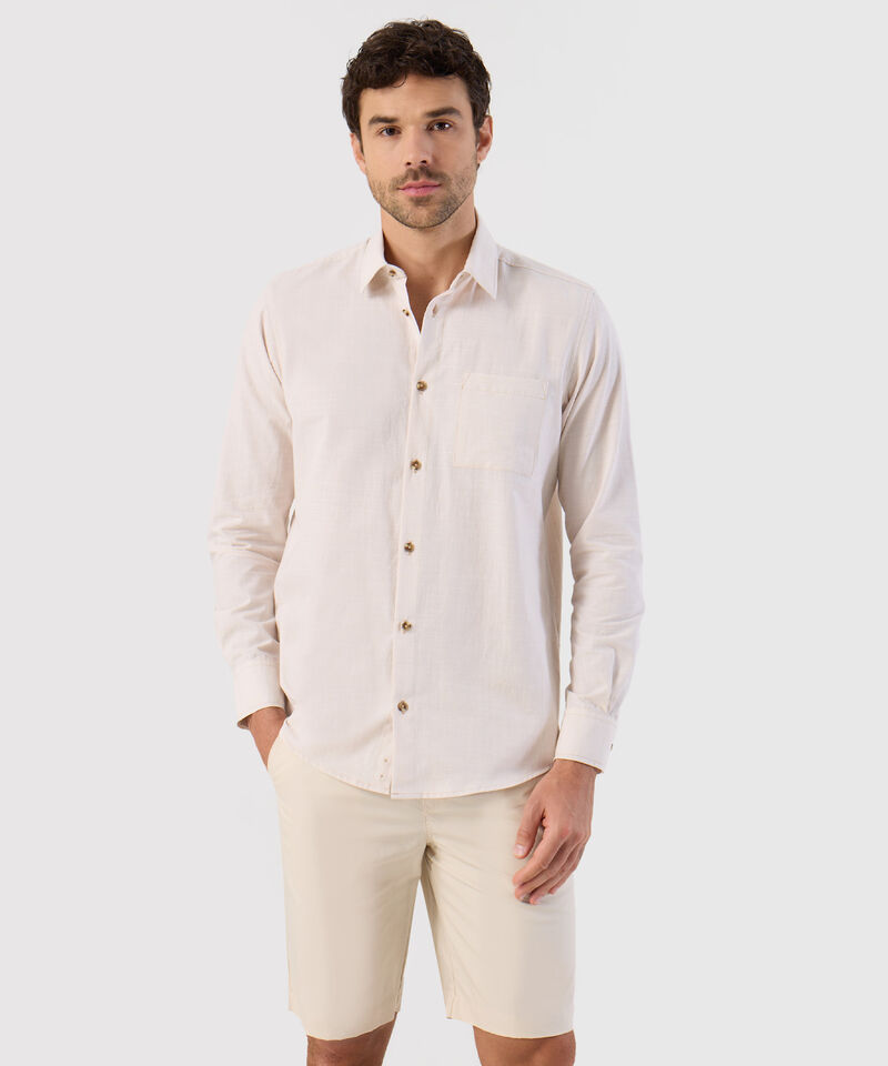 Camisa De Textura Natural Para Hombre