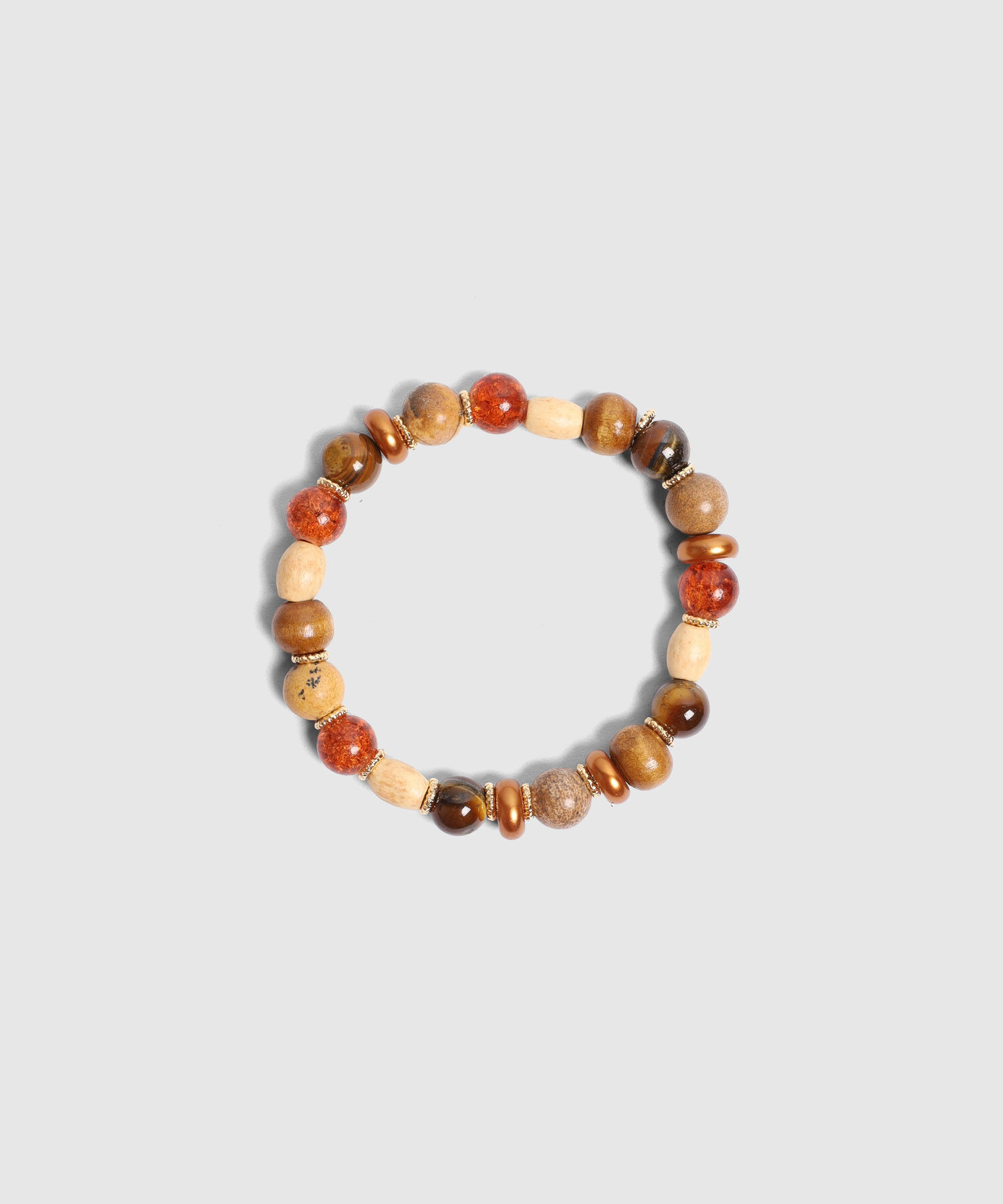 Pulsera El&aacute;stica De Cuentas Org&aacute;nicas Mujer