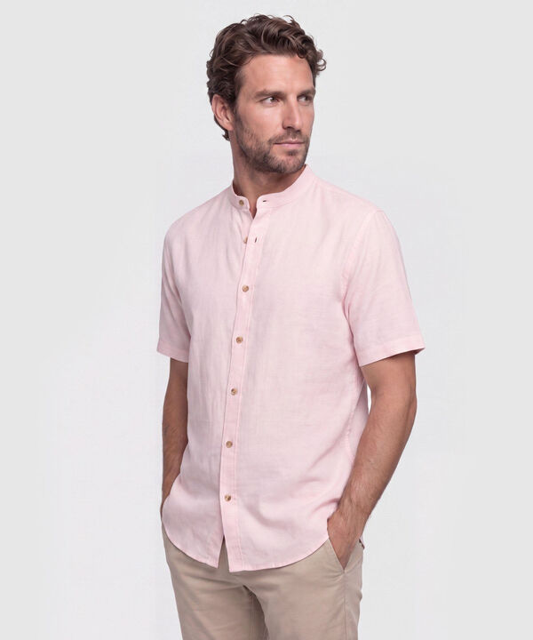 Camisa Cuello Mao Unicolor para Hombre image number null