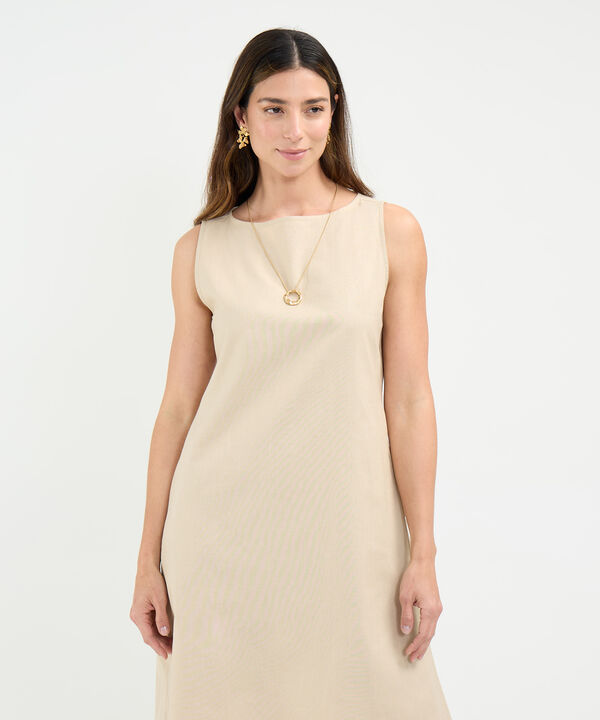 Vestido en Efecto Lino