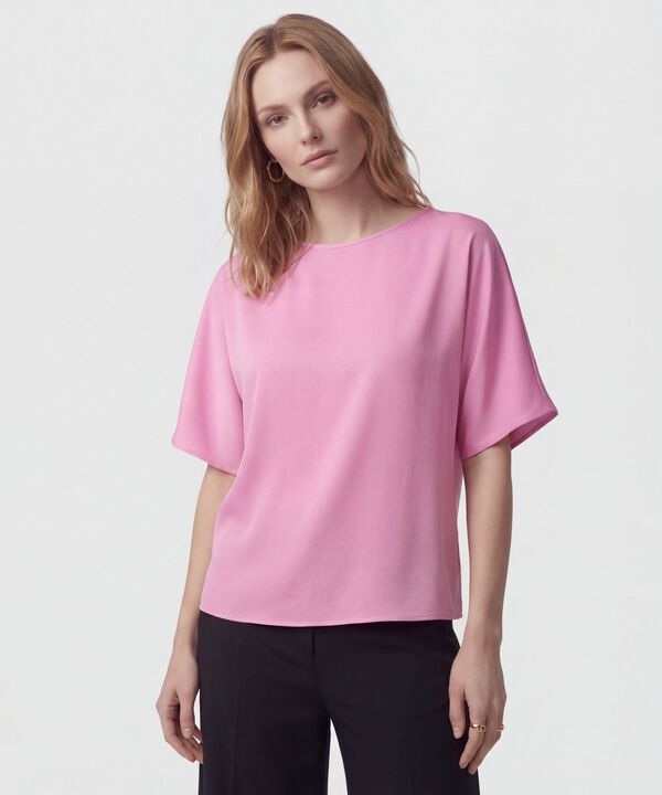 Blusa Minimalista De Manga Corta Para Mujer image number null