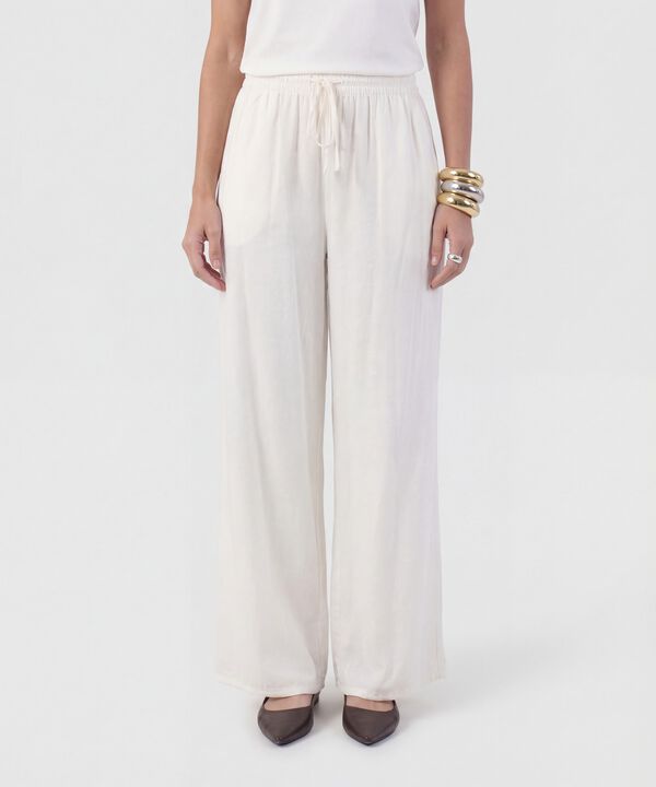Pantal&oacute;n Fluido Con Pretina El&aacute;stica Para Mujer image number null