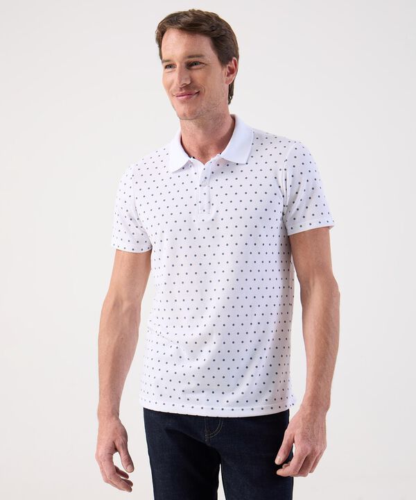 Polo Estampado con Micro Dise&ntilde;o Original Para Hombre image number null