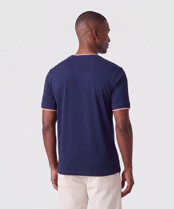 Camiseta Cuello Redondo Contrastado Hombre