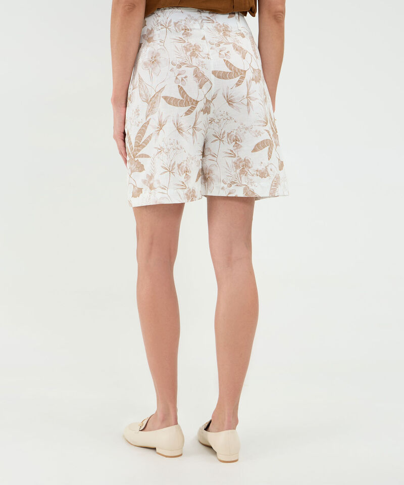 Bermuda Estampada Efecto Lino
