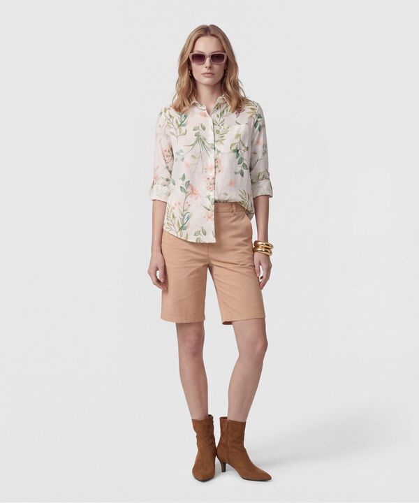 Camisa Manga Larga Con Charretera Para Mujer