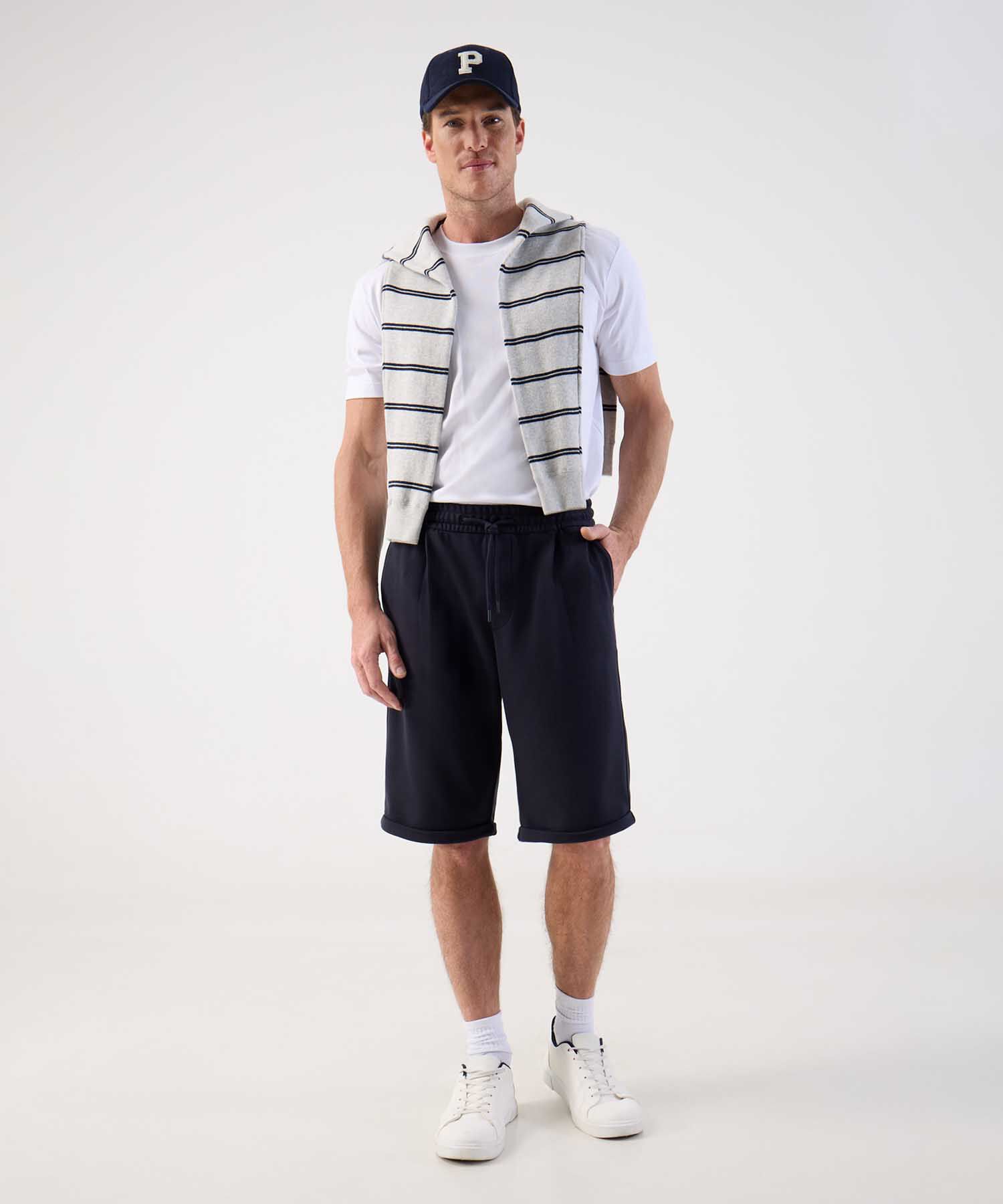 Bermuda Deportiva Ajustable Suave Para Hombre