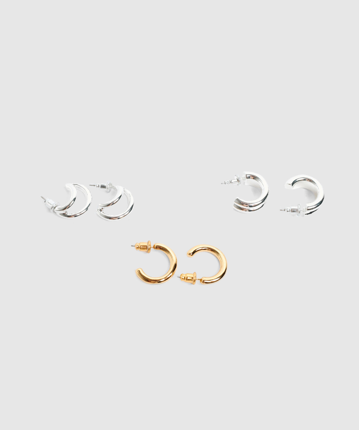 Set Aretes x3 Argollas para Mujer