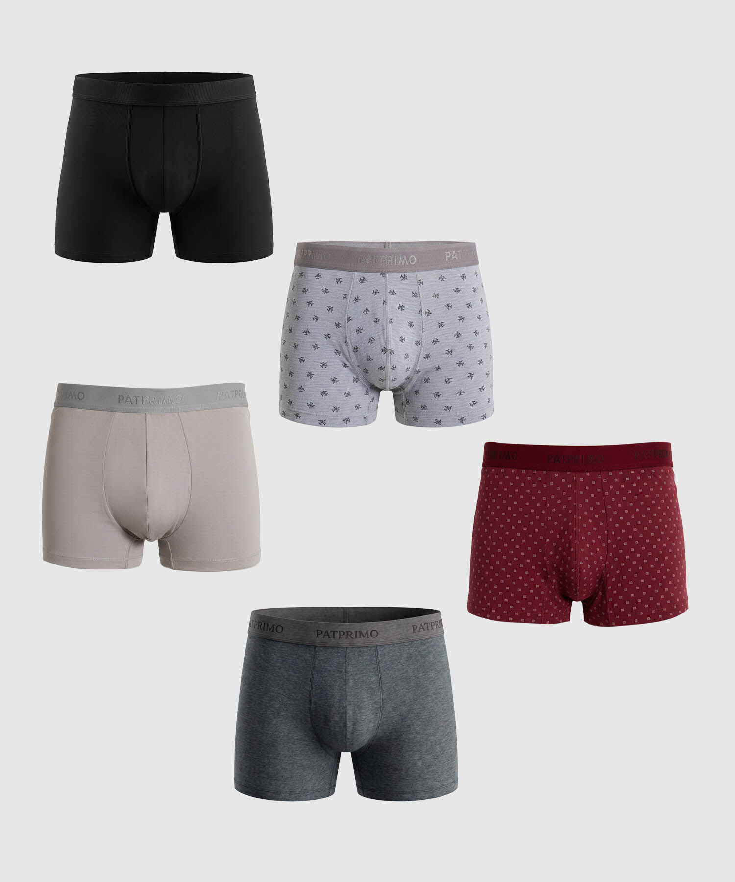 Set x5 B&oacute;xers Largos Ergon&oacute;micos con Detalles para Hombre